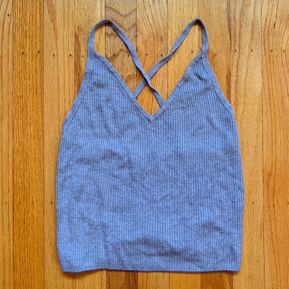 KENDALL & KYLIE GRAY TANK CROP TOP